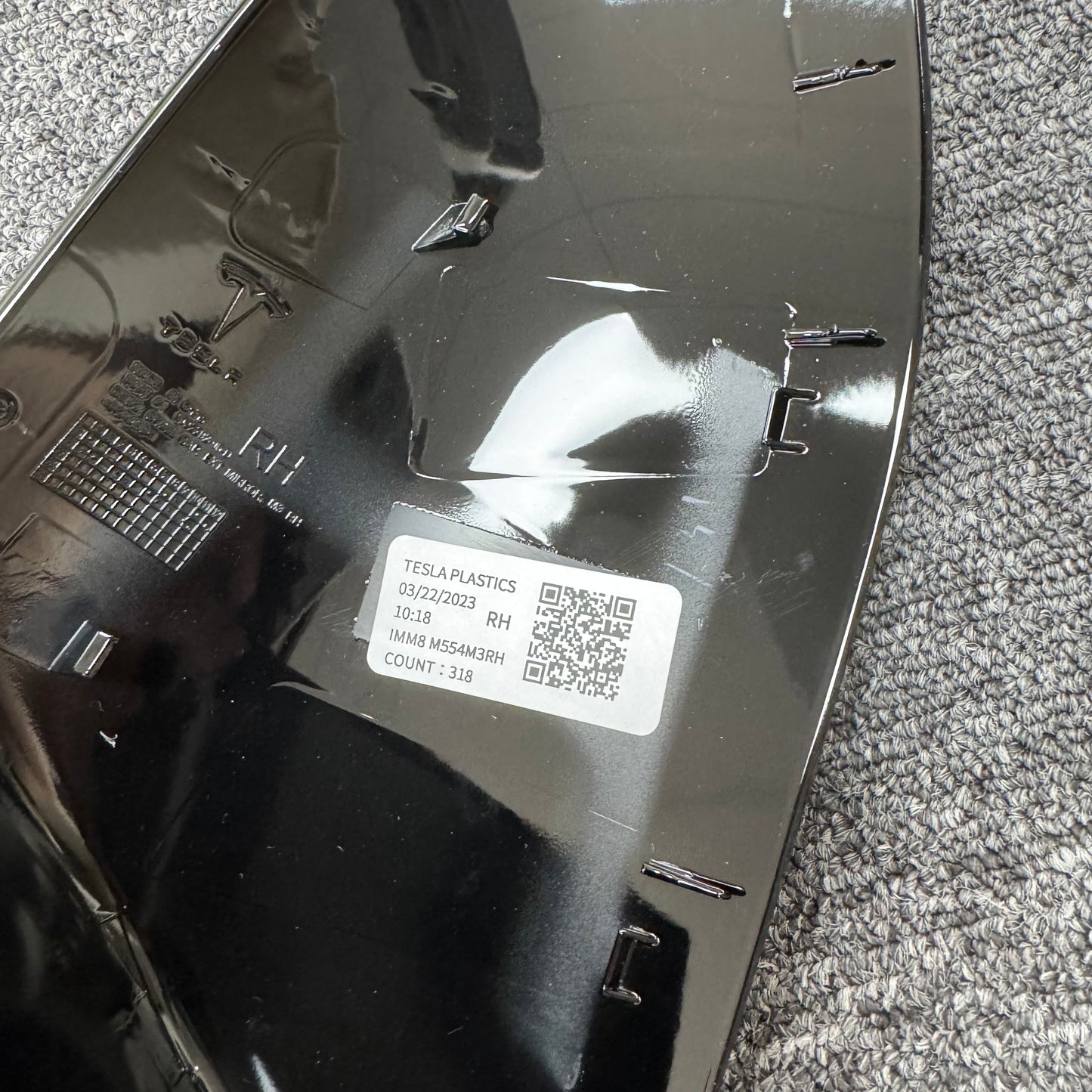 OEM For Tesla Model 3 2017-2023 Right Side Mirror Cover Cap Black 1092292-00-D