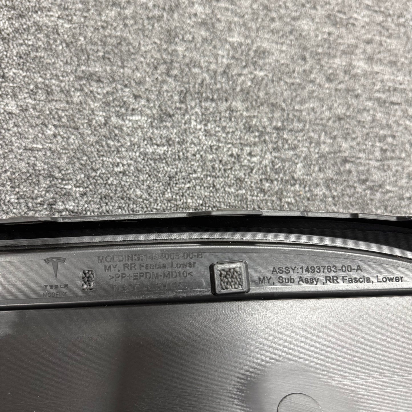 OEM For 2020-2023 Tesla Model Y Rear Bumper Lower Fascia Cover 1494006-00-B