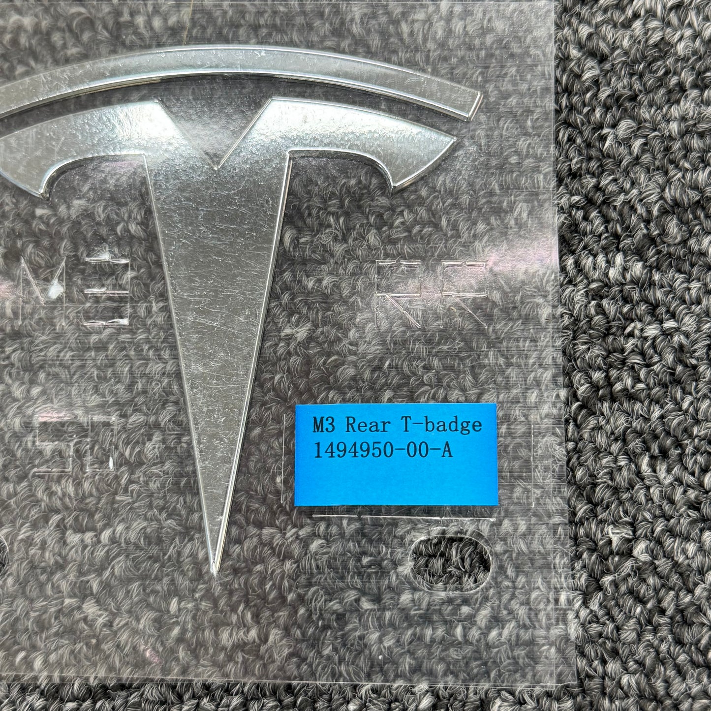 OEM For Tesla 2017-2023 Model 3 Rear 【T】 Trunk Lid Badge Emblem 1494950-00-A